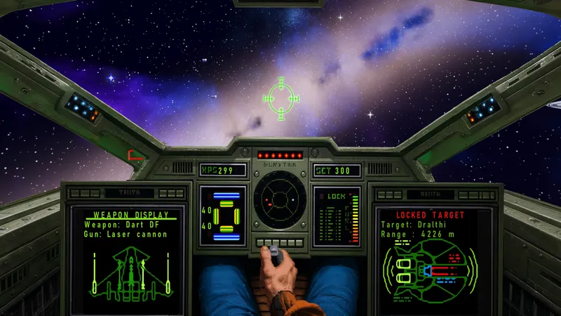 The Hornet's cockpit with a Dralthi locked